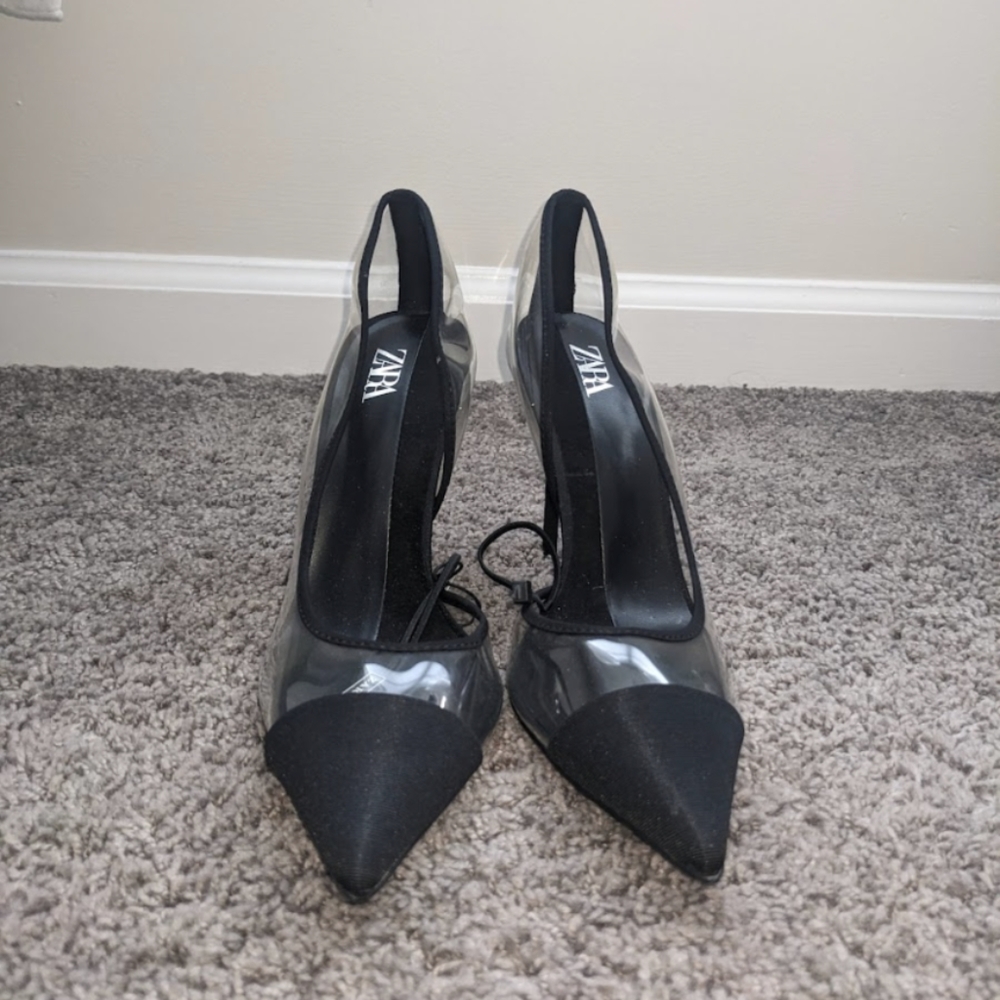 Brand new Zara Black & clear heel